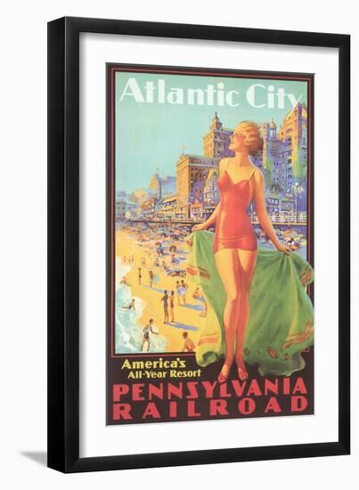 Atlantic City Travel Poster--Framed Art Print