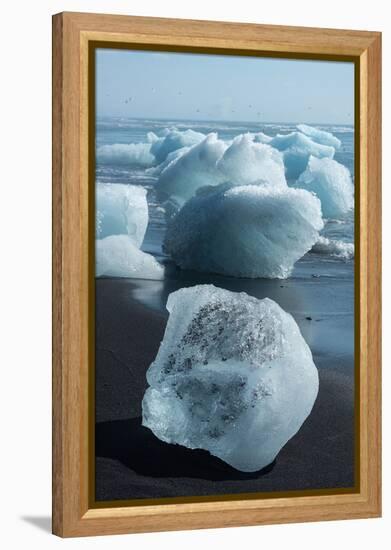 Atlantic Coast with Iceberg Remains at the Jškulsarlon-Catharina Lux-Framed Premier Image Canvas