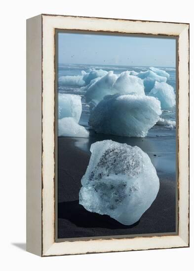Atlantic Coast with Iceberg Remains at the Jškulsarlon-Catharina Lux-Framed Premier Image Canvas