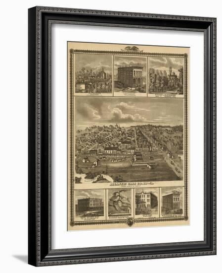 Atlantic, Iowa - Panoramic Map-Lantern Press-Framed Art Print