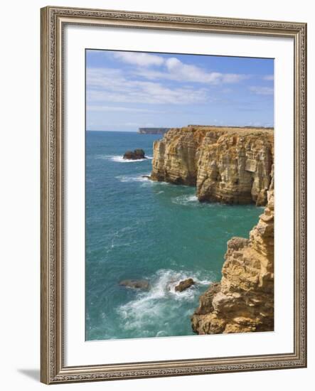 Atlantic Ocean and Cliffs on the Cape St. Vincent Peninsula, Sagres, Algarve, Portugal, Europe-Neale Clarke-Framed Photographic Print