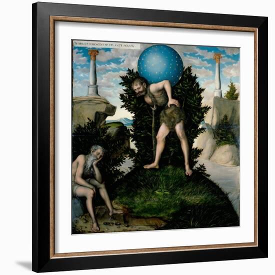 Atlas and Hercules (From the Labours of Hercule)-Lucas Cranach the Elder-Framed Giclee Print