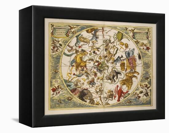 Atlas Coelestis Seu Harmonia Macrocosmica. Engraved Celestial Atlas By Andreas Cellarius-Andreas Cellarius-Framed Premier Image Canvas