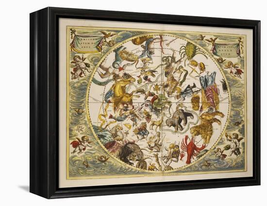 Atlas Coelestis Seu Harmonia Macrocosmica. Engraved Celestial Atlas By Andreas Cellarius-Andreas Cellarius-Framed Premier Image Canvas