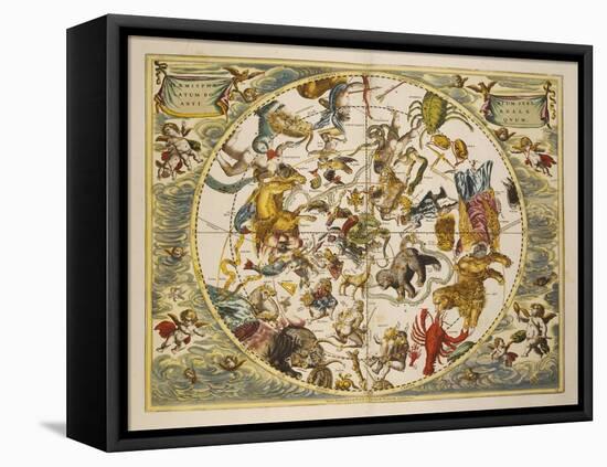 Atlas Coelestis Seu Harmonia Macrocosmica. Engraved Celestial Atlas By Andreas Cellarius-Andreas Cellarius-Framed Premier Image Canvas