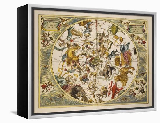 Atlas Coelestis Seu Harmonia Macrocosmica. Engraved Celestial Atlas By Andreas Cellarius-Andreas Cellarius-Framed Premier Image Canvas