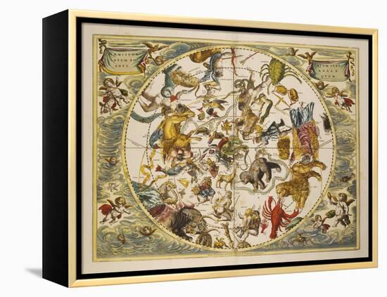 Atlas Coelestis Seu Harmonia Macrocosmica. Engraved Celestial Atlas By Andreas Cellarius-Andreas Cellarius-Framed Premier Image Canvas