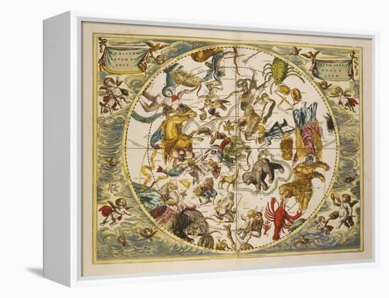 Atlas Coelestis Seu Harmonia Macrocosmica. Engraved Celestial Atlas By Andreas Cellarius-Andreas Cellarius-Framed Premier Image Canvas