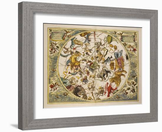 Atlas Coelestis Seu Harmonia Macrocosmica. Engraved Celestial Atlas By Andreas Cellarius-Andreas Cellarius-Framed Giclee Print