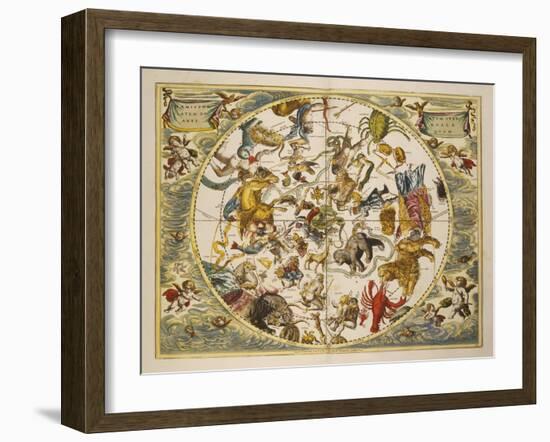 Atlas Coelestis Seu Harmonia Macrocosmica. Engraved Celestial Atlas By Andreas Cellarius-Andreas Cellarius-Framed Giclee Print