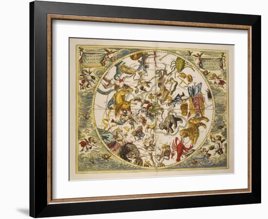 Atlas Coelestis Seu Harmonia Macrocosmica. Engraved Celestial Atlas By Andreas Cellarius-Andreas Cellarius-Framed Giclee Print