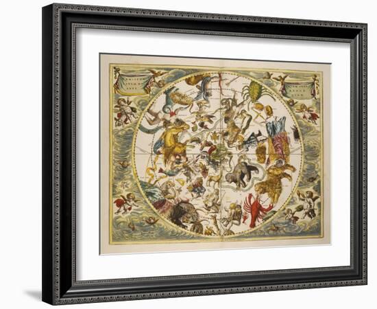 Atlas Coelestis Seu Harmonia Macrocosmica. Engraved Celestial Atlas By Andreas Cellarius-Andreas Cellarius-Framed Giclee Print