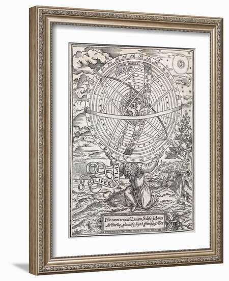 Atlas Cosmology, 16th Century Artwork-Middle Temple Library-Framed Photographic Print