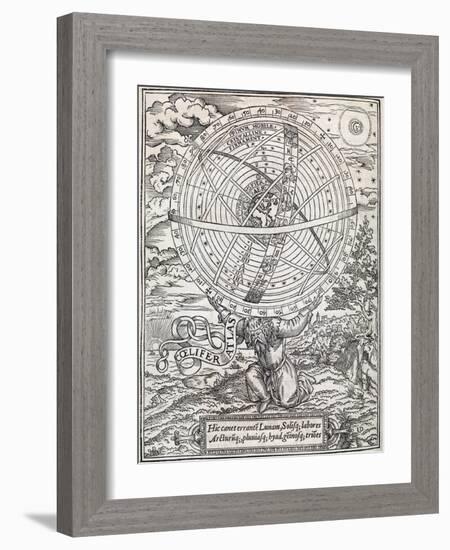 Atlas Cosmology, 16th Century Artwork-Middle Temple Library-Framed Photographic Print