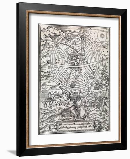 Atlas Cosmology, 16th Century Artwork-Middle Temple Library-Framed Photographic Print