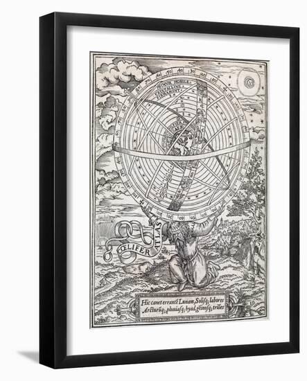 Atlas Cosmology, 16th Century Artwork-Middle Temple Library-Framed Photographic Print