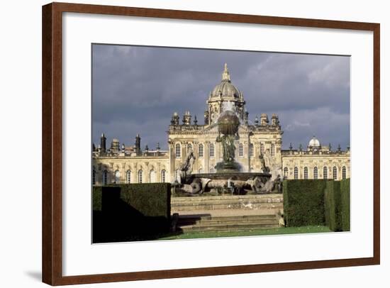 Atlas Fountain with Facade of Castle Howard in the Background-John Thomas-Framed Giclee Print