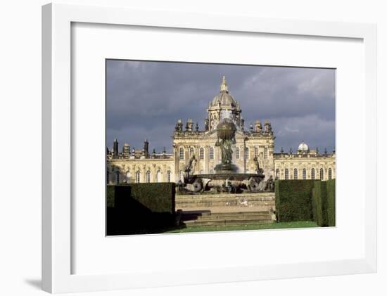 Atlas Fountain with Facade of Castle Howard in the Background-John Thomas-Framed Giclee Print