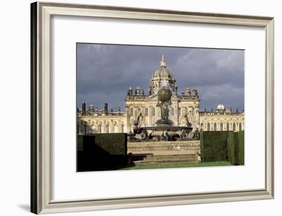 Atlas Fountain with Facade of Castle Howard in the Background-John Thomas-Framed Giclee Print