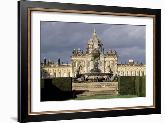 Atlas Fountain with Facade of Castle Howard in the Background-John Thomas-Framed Giclee Print