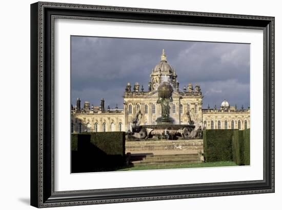 Atlas Fountain with Facade of Castle Howard in the Background-John Thomas-Framed Giclee Print