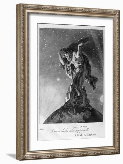 Atlas Supports the Heavens on His Shoulders, 1655-Michel de Marolles-Framed Giclee Print