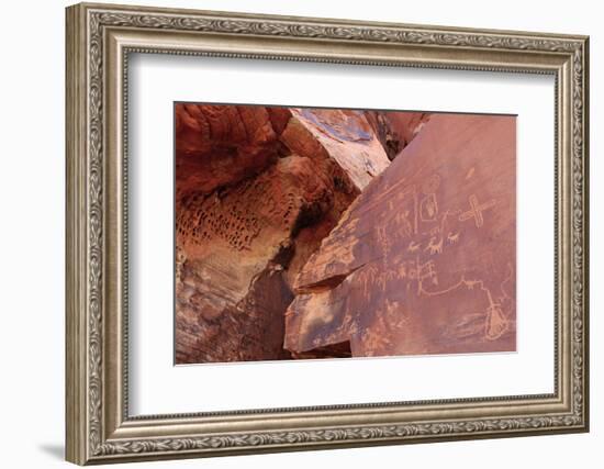 Atlatl Rock, Valley of Fire State Park, Overton, Nevada, United States of America, North America-Richard Cummins-Framed Photographic Print