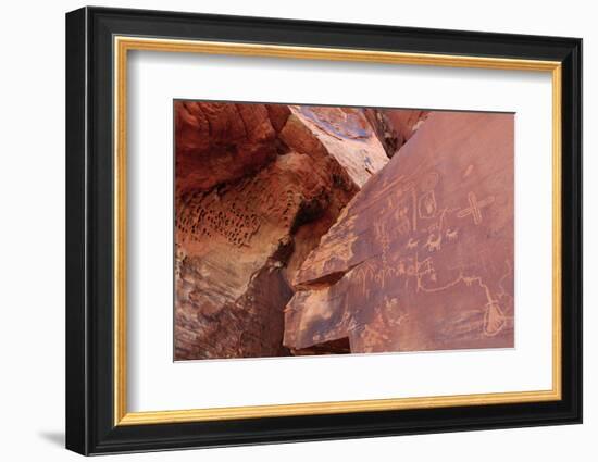 Atlatl Rock, Valley of Fire State Park, Overton, Nevada, United States of America, North America-Richard Cummins-Framed Photographic Print