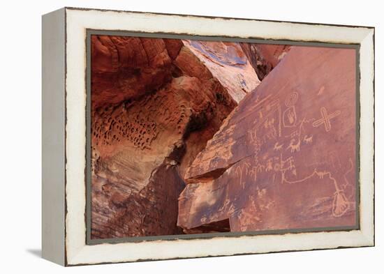 Atlatl Rock, Valley of Fire State Park, Overton, Nevada, United States of America, North America-Richard Cummins-Framed Premier Image Canvas