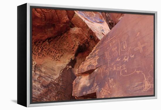 Atlatl Rock, Valley of Fire State Park, Overton, Nevada, United States of America, North America-Richard Cummins-Framed Premier Image Canvas