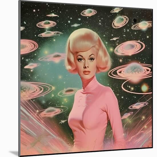 Atomic Age Space Babe Collage Art-Samantha Hearn-Mounted Photographic Print