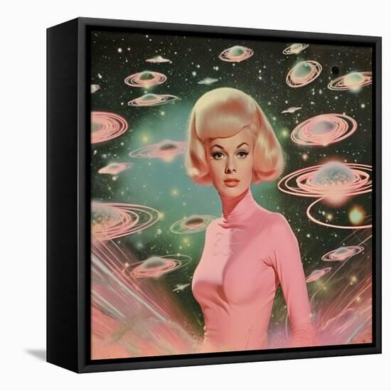 Atomic Age Space Babe Collage Art-Samantha Hearn-Framed Premier Image Canvas