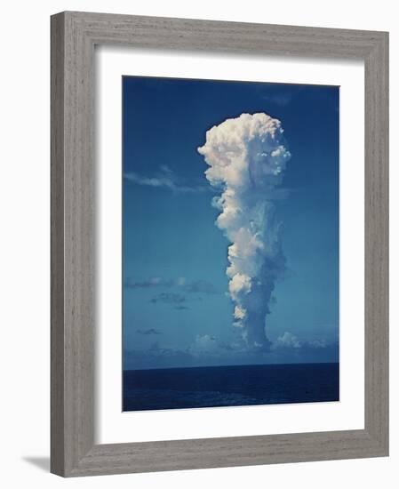 Atomic Bomb Mushroom Cloud After Test at Bikini Island-Frank Scherschel-Framed Photographic Print