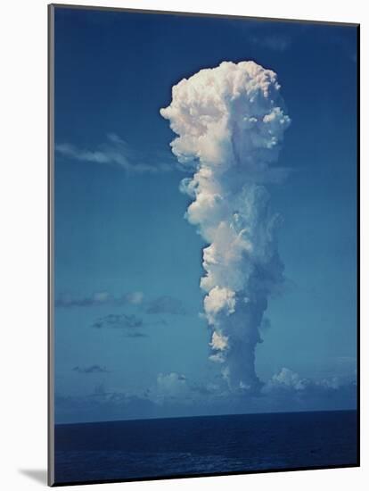 Atomic Bomb Mushroom Cloud After Test at Bikini Island-Frank Scherschel-Mounted Photographic Print