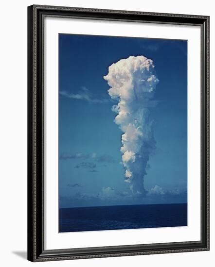 Atomic Bomb Mushroom Cloud After Test at Bikini Island-Frank Scherschel-Framed Photographic Print