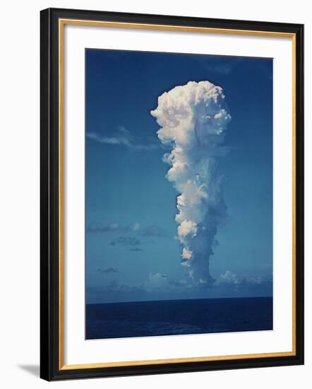 Atomic Bomb Mushroom Cloud After Test at Bikini Island-Frank Scherschel-Framed Photographic Print