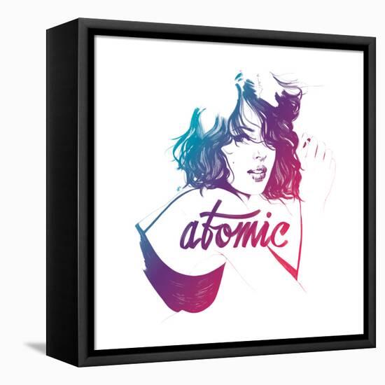 Atomic-Manuel Rebollo-Framed Stretched Canvas