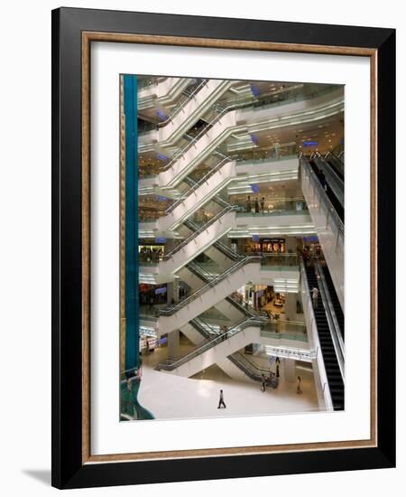 Atrium of New World City Shopping Mall near People's Square and Nanjing Road, Shanghai, China-Paul Souders-Framed Photographic Print