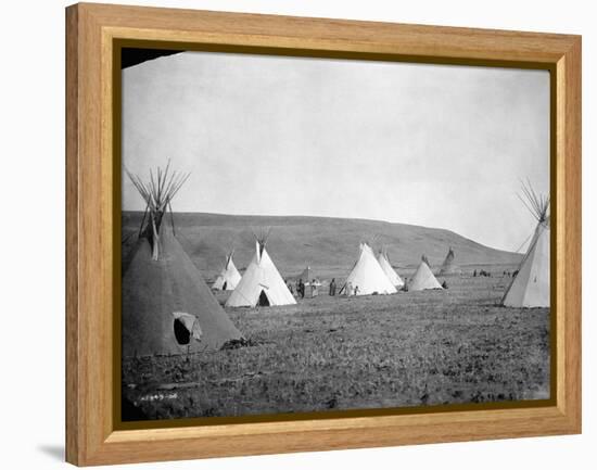 Atsina Camp Scene-Edward S^ Curtis-Framed Premier Image Canvas