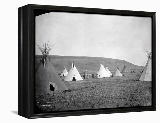 Atsina Camp Scene-Edward S^ Curtis-Framed Premier Image Canvas