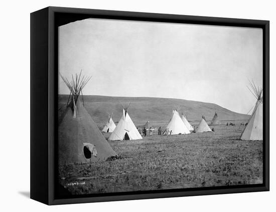 Atsina Camp Scene-Edward S^ Curtis-Framed Premier Image Canvas