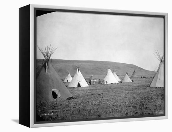 Atsina Camp Scene-Edward S^ Curtis-Framed Premier Image Canvas
