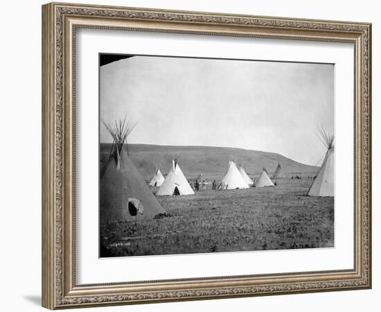 Atsina Camp Scene-Edward S^ Curtis-Framed Photographic Print