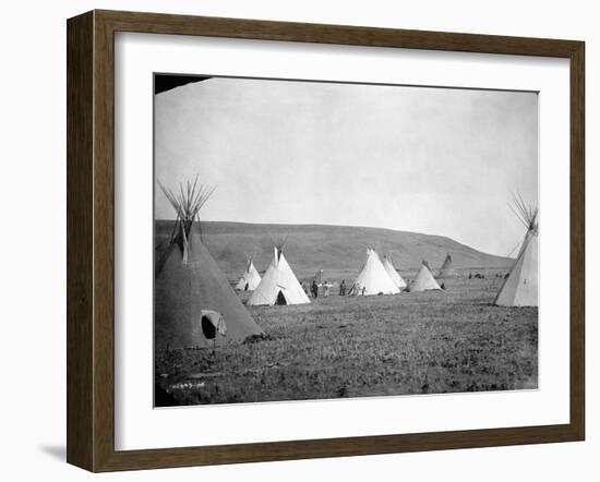 Atsina Camp Scene-Edward S^ Curtis-Framed Photographic Print