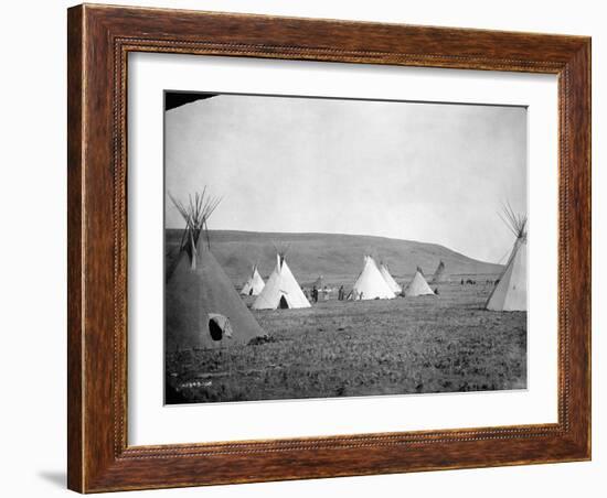 Atsina Camp Scene-Edward S^ Curtis-Framed Photographic Print