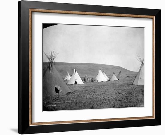 Atsina Camp Scene-Edward S^ Curtis-Framed Photographic Print