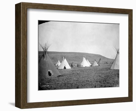 Atsina Camp Scene-Edward S^ Curtis-Framed Photographic Print