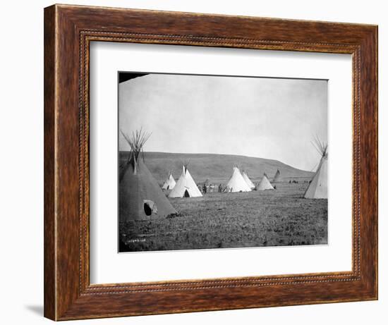 Atsina Camp Scene-Edward S^ Curtis-Framed Photographic Print