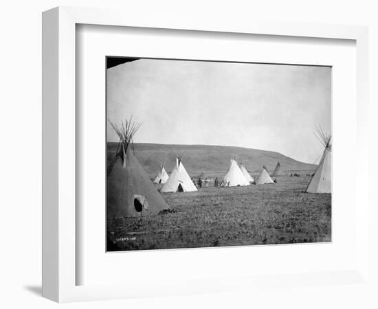 Atsina Camp Scene-Edward S^ Curtis-Framed Photographic Print