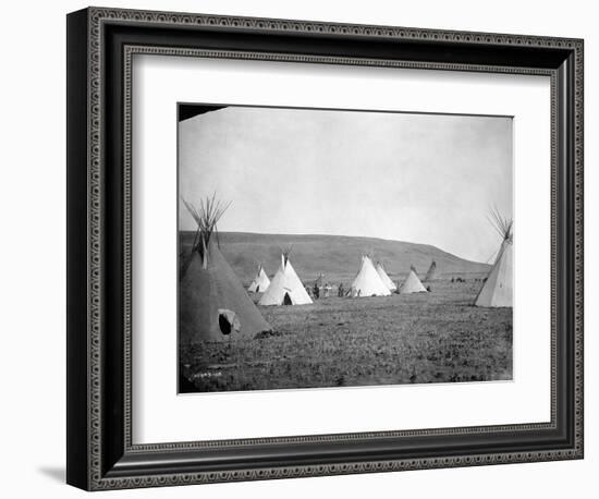 Atsina Camp Scene-Edward S^ Curtis-Framed Photographic Print